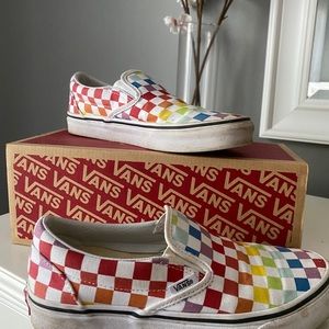 Vans Rainbow Checkerboard Slip On